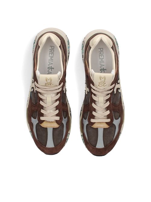 Sneakers in pelle ecopelle e tessuto PREMIATA | MASE8026 MARRONE